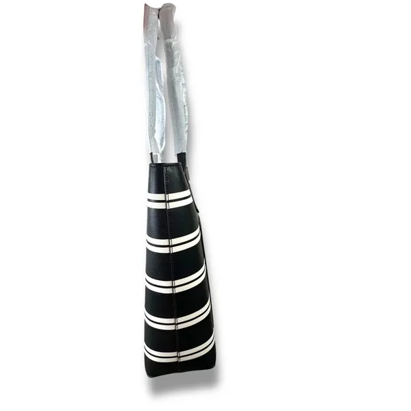 NEW Kate Spade New York Black Crisp Stripe Saffiano Daily Shoulder Tote Bag - Image 6
