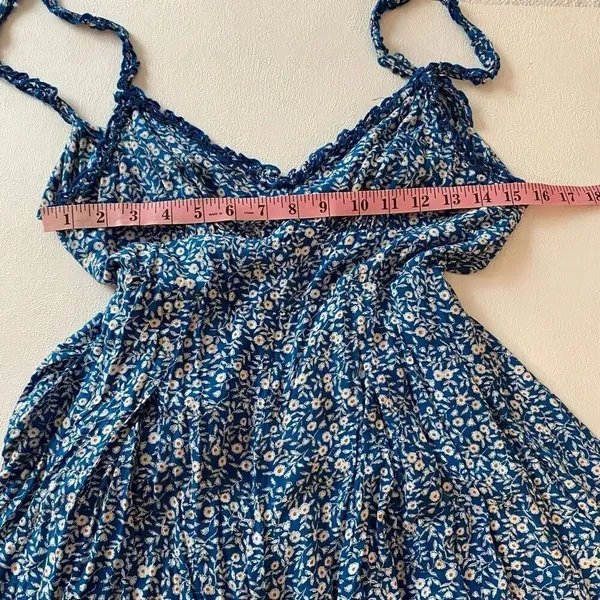 Princess Polly Blue Floral Romper Dress sz : 4 Cottagecore Mini - Image 5