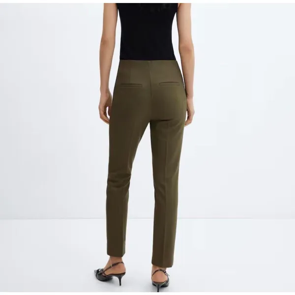 Mango Women's Skinny‎ Pants - Green Size 2 Petite - Image 3