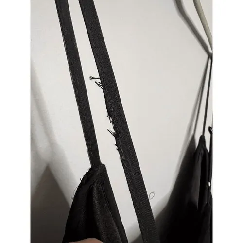 BHLDN Jia Bias-Cut Ruffled V-Neck Gown in Black‎ Size 2 - Image 5