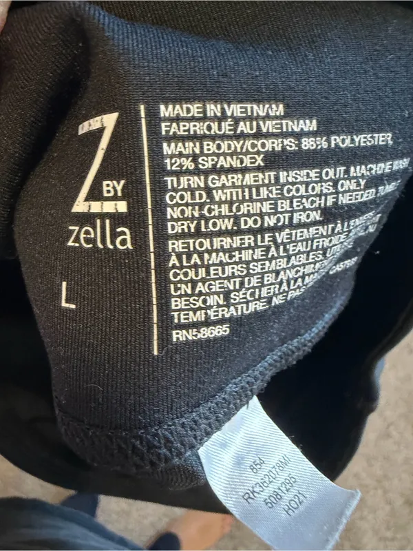Z by Zella Perform Luxe High Waist Band 7/8" leggings size large black - Image 3