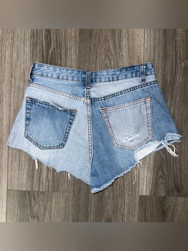 Superdown Lydia Two-Tone Denim Shorts Size 25 Festival Beach Summer Revolve - Image 5