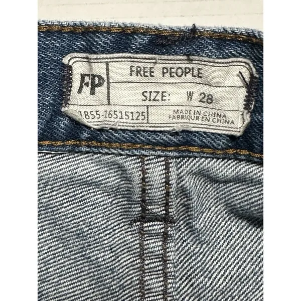 Free People Release Boot Cut Jeans Size 28 Raw Hem High Rise‎ Crop Y2K Frayed - Image 10
