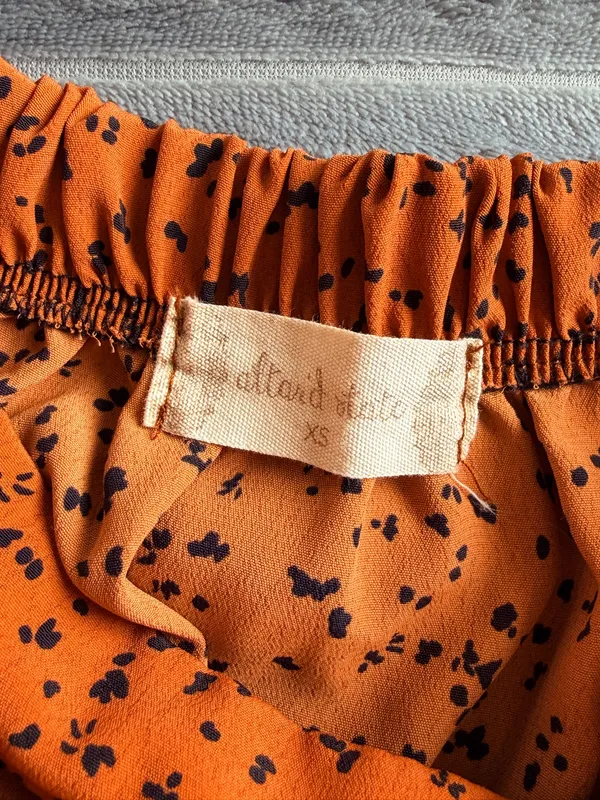 Altar'd State Mini Skirt Size XS Orange & Black Dotted Ruffle Dopamine Whimsical - Image 3