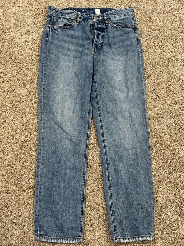 & denim vintage fit high waist cropped size 30 jeans - Image 2