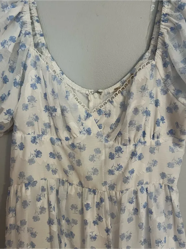 Altar’d State Kailani‎ white and blue floral mini dress - Medium - Image 3