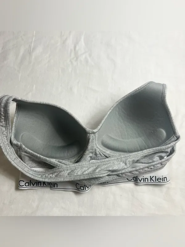 Calvin Klein Gray Modern Cotton Racerback Wireless Bralette Size Small - Image 3
