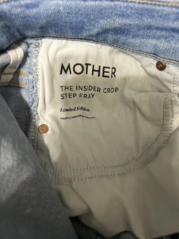 MOTHER Insider Crop Step Fray Limited Edition Mid Rise Jeans Sz 24x26 - Image 8