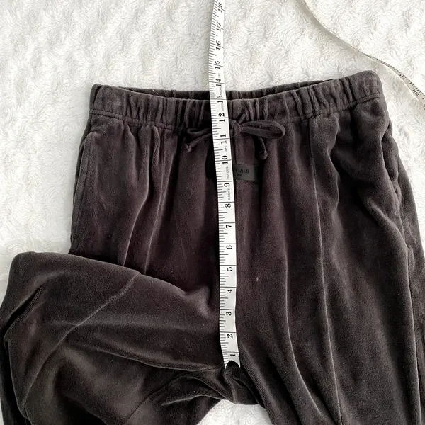 Fear of God Essentials Iron Black Gray Pull-on Velour Lounge Joggers Pants M - Image 8