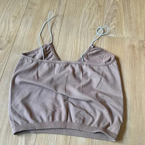 Tan Cropped Tank Top - Image 2