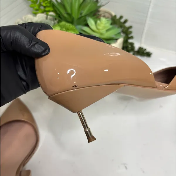 Kurt Geiger London Nude Patent Leather Pointed Toe Kitten Heels Women’s Size 7 - Image 12