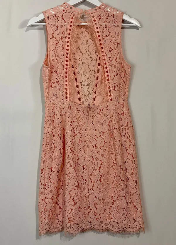 Main Strip Women’s Sleeveless Open Back Lace Mini Dress Pink NWOT - Image 8
