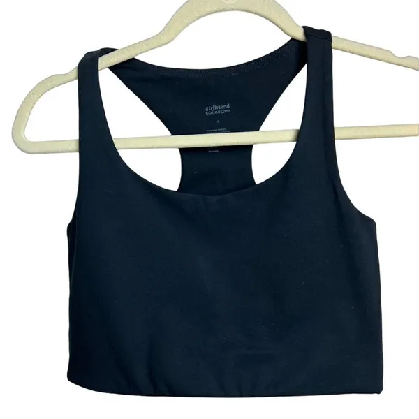 Girlfriend Collective Racerback Paloma Black Sports Bra Sz. S - Image 3