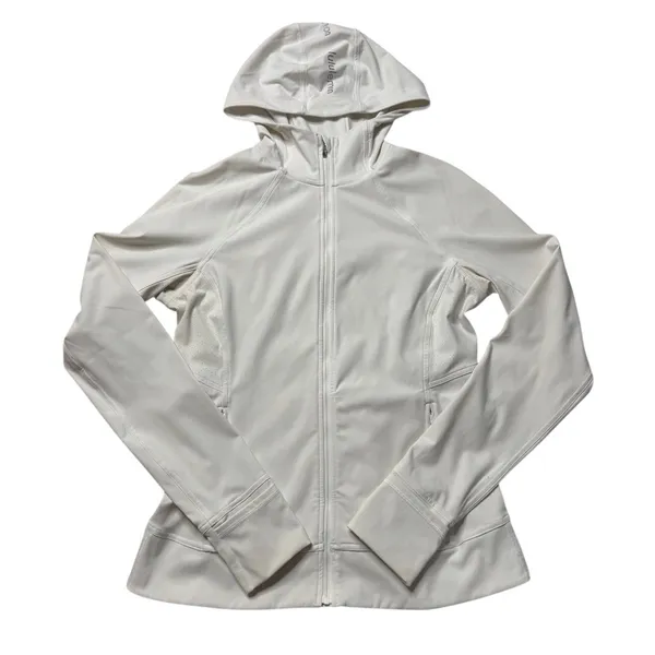 Lululemon White Hooded Full Zip Athletic Jacket Size 8 Dash into Dusk - Image 5