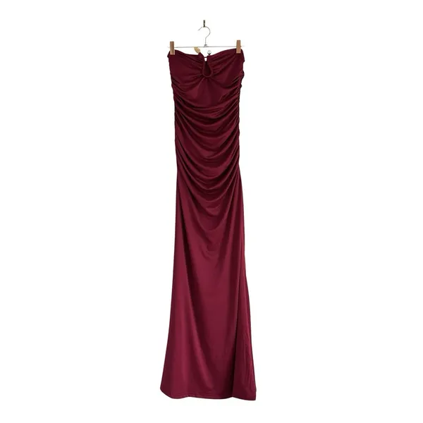 Peppermayo Exclusive Rudy Maxi Dress Maroon Size 4 Column Form-Fitting Gown - Image 2