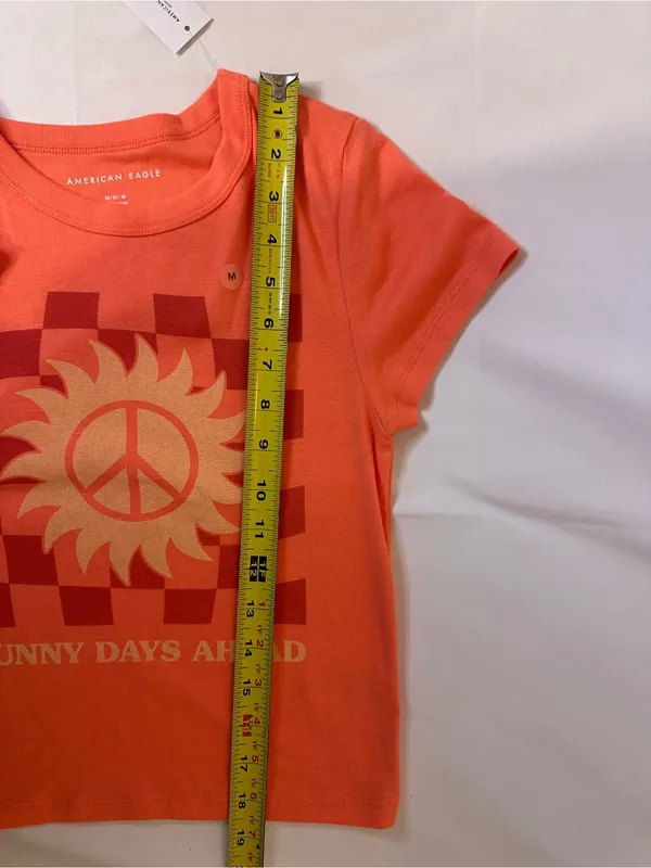 American Eagle Outfitters Orange Graphic 'Sunny Days Ahead' Tee - Image 2
