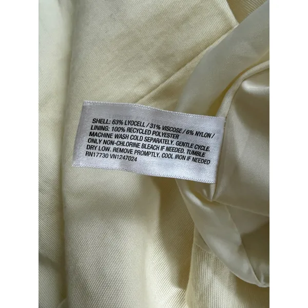 A‎ New Day Womens Sleeveless Blazer Vest Cream Yellow Belted Textured Large NEW - Image 5
