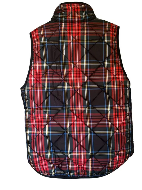 JCrew Women Tartan Plaid Puffer Vest Excursion Red Size S - Image 5
