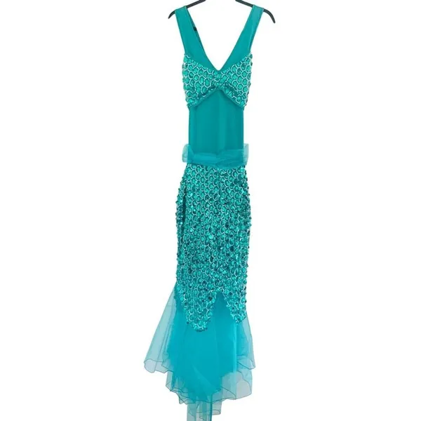 Charades Sequin Mermaid Costume Ariel Halloween Costume NEW Medium - Image 5