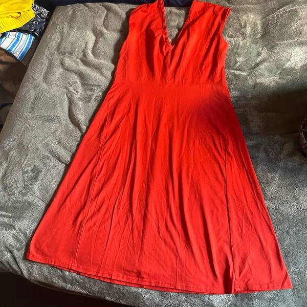 Patagonia Red Sleeveless V-Neck Mini Dress - Image 4