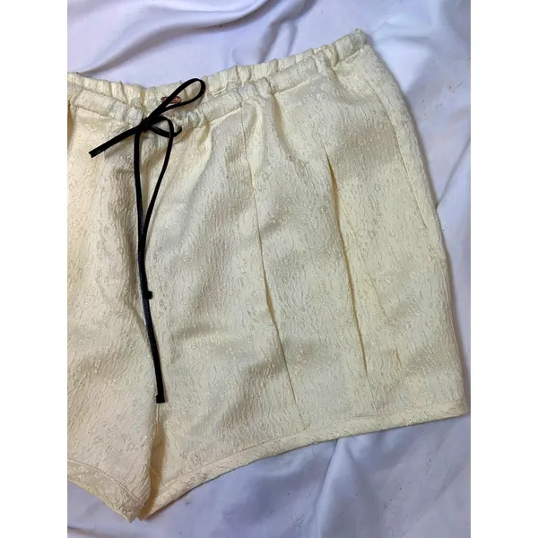 Free People Pearl Satin Shorts Drawstring Waist Tofu L - Image 12