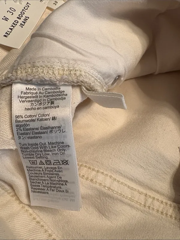 Madewell women’s Relaxed Bootcut Jeans vintage canvas (cream) Size 30 NWT - Image 8