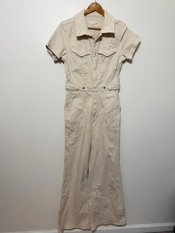 Good American Fit For Success Stretch Cotton Denim Utility Jumpsuit Size Large 3 - Image 2