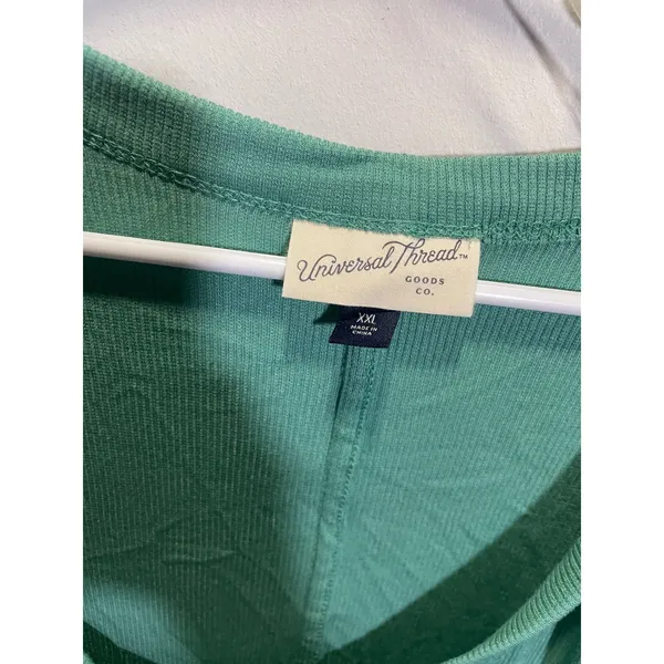 Universal Thread Green Ribbed Scoop Neck Long Sleeve Top XXL Womens‎ - Image 5