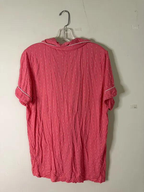 Pink Polka Dot Short Sleeve Button - Image 2