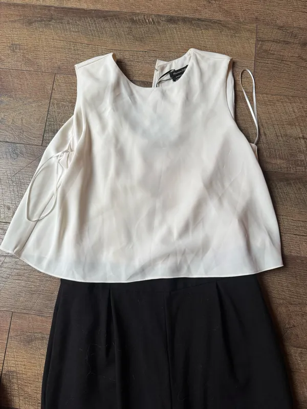 Massimo Dutti NWT Black & Ivory Sleeveless Jumpsuit | Size 4 - Image 6
