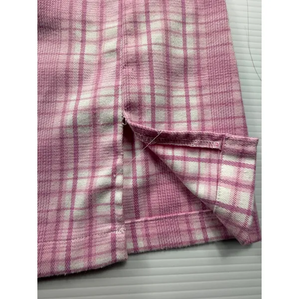 Brandy Melville Pink White Plaid Mini Skirt High Waisted Side‎ Slits Size XS S - Image 5