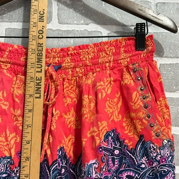 Free People San Paolo Boho Studded Embellished Drawstring Shorts Medium Festival - Image 7