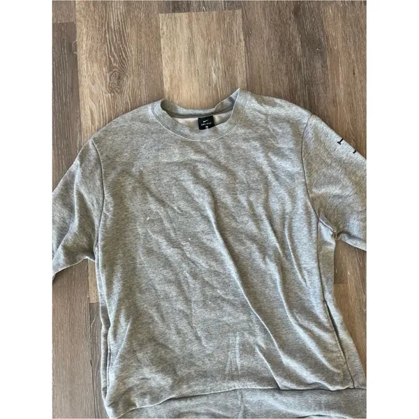 Nike Dri-FIT Gray Crewneck Sweatshirt Womens XL Just Do It Sleeve Pullover Top - Image 7