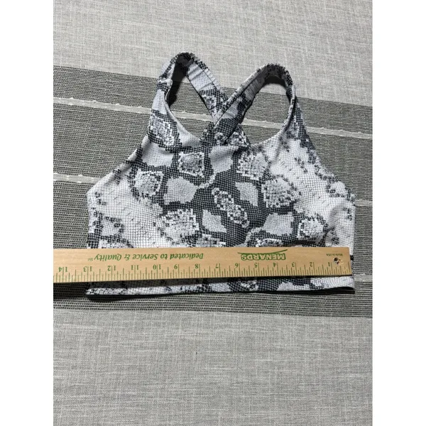 Shebeest Womens Grey Snakeskin Print Racerback Athletic Sports Bra Size Small‎ - Image 2