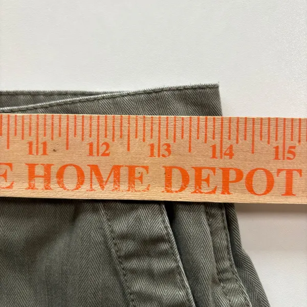 Madewell High Rise Utility Pants Green Herringbone‎ Cotton Blend Women's Size 26 - Image 6