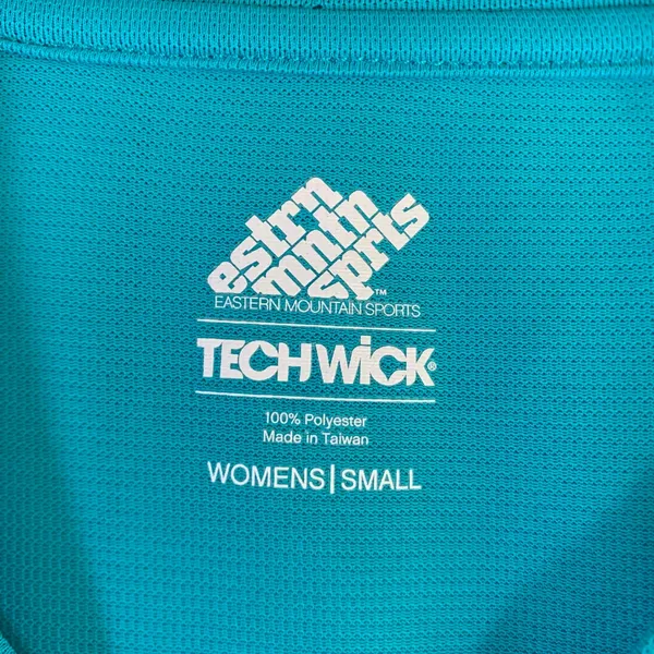 EMS Eastern Mountain Sports Techwick Teal‎ Athletic Top Womens Small Gorpcore - Image 2