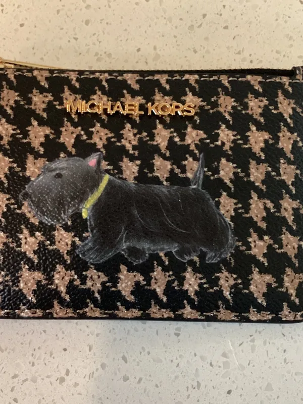 Michael Kors Jet Set Travel Small Printed Houndstooth Coin Pouch - Image 4