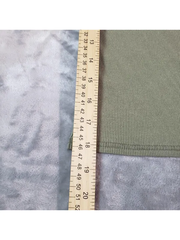 Abercrombie & Fitch Ribbed Knit Henley Tank Top Green Scoop Neck Size S - Image 5