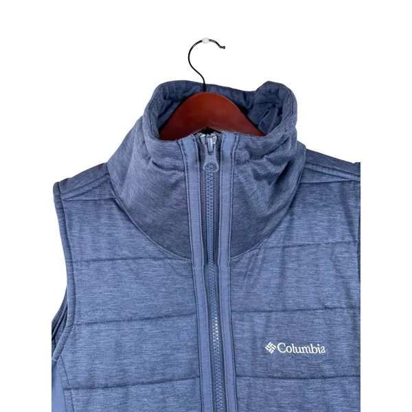 Columbia Place‎ to Place Vest Women Size S Blue Quilted Full Zip Funnel Neck - Image 5