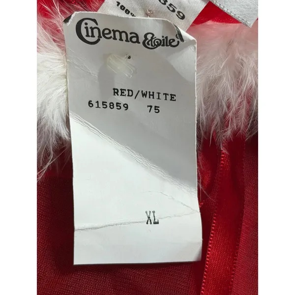 Seductive Wear by‎ Cinema Etoile Red White Fur Trim Babydoll Teddy Lingerie XL - Image 4