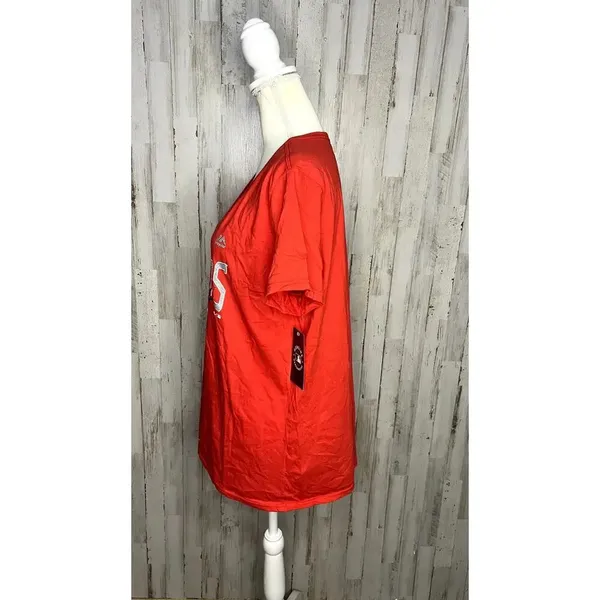 NWT‎ Texas Rangers Women's V-Neck T-Shirt Red Size 2XL Short Sleeve Casual - Image 4
