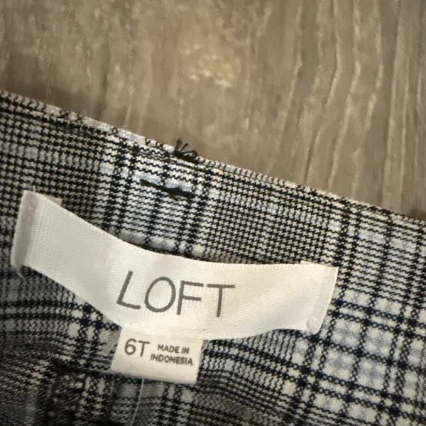 Loft The Riviera Slim plaid pants 6 Tall Work Career Trousers NWT - Image 3