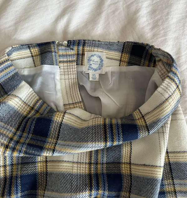 Plaid Mini Skirt Size XS - Image 3