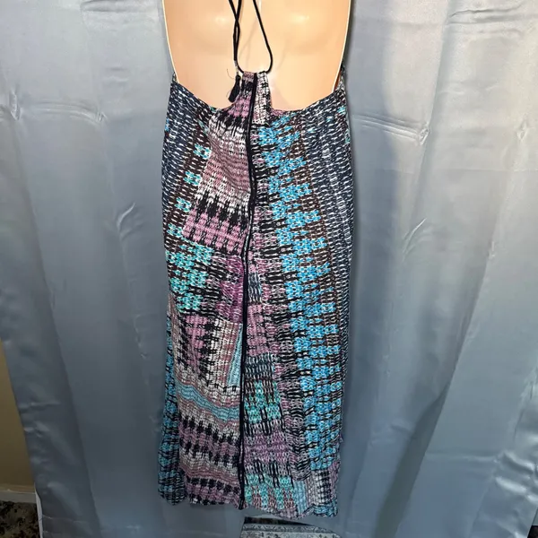 Akemi‎ + Kin Batik Riviera Midi Dress Lg Multicolor Boho Resort Handkerchief Hem - Image 5