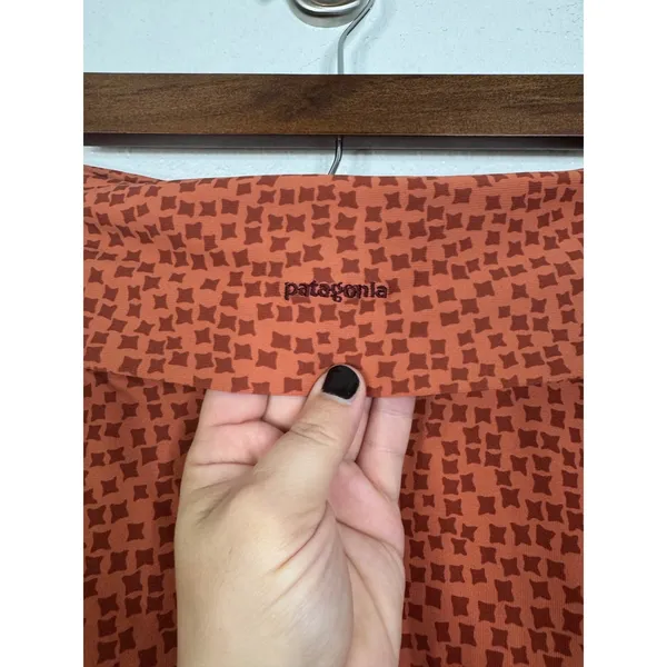 Patagonia Kamala Convertible Skirt Dress Rust Orange‎ Geometric Print Womens S - Image 3
