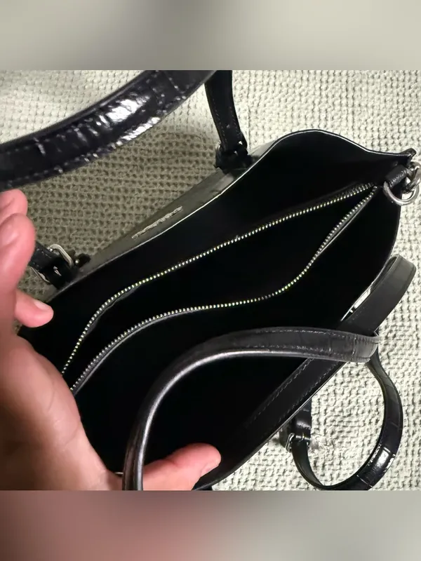 COACH Black Croc Embossed Mollie Tote Bag 25 - Image 6