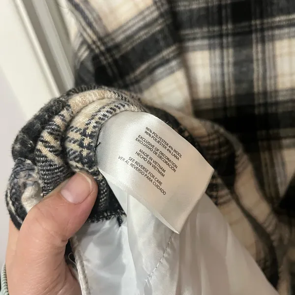 Banana Republic plaid black white‎ Shirt Jacket shacket size XXL - Image 11