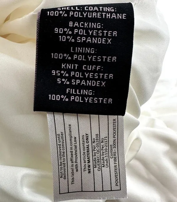 Urban Outfitters Avec Les Filles Faux Leather Puffer Jacket Button Down White M - Image 4
