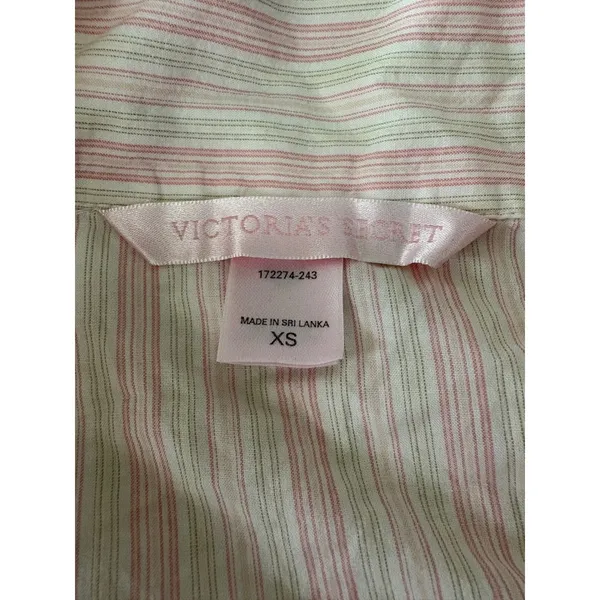 Victoria's Secret XS Pink Striped Long Sleeve Sleep Shirt‎ Pajama Top - Image 3