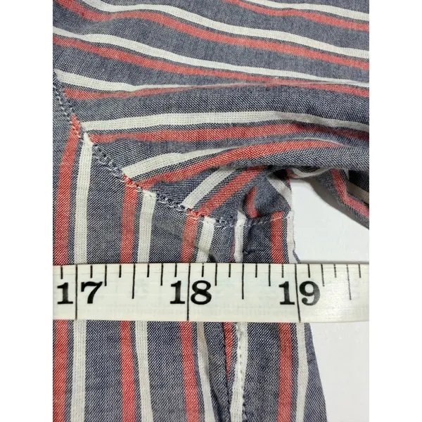 Grayson The Hero Striped Button Down Shirt Cotton Blue Red Size 01 Small - Image 9